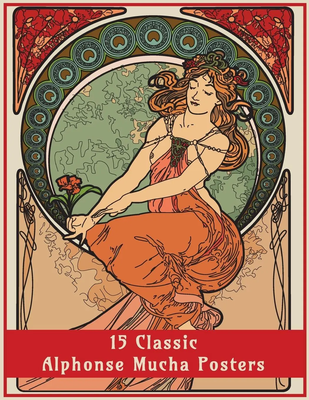 Cover: 9781908567567 | 15 Classic Alphonse Mucha Posters | An Art Nouveau Coloring Book | Co