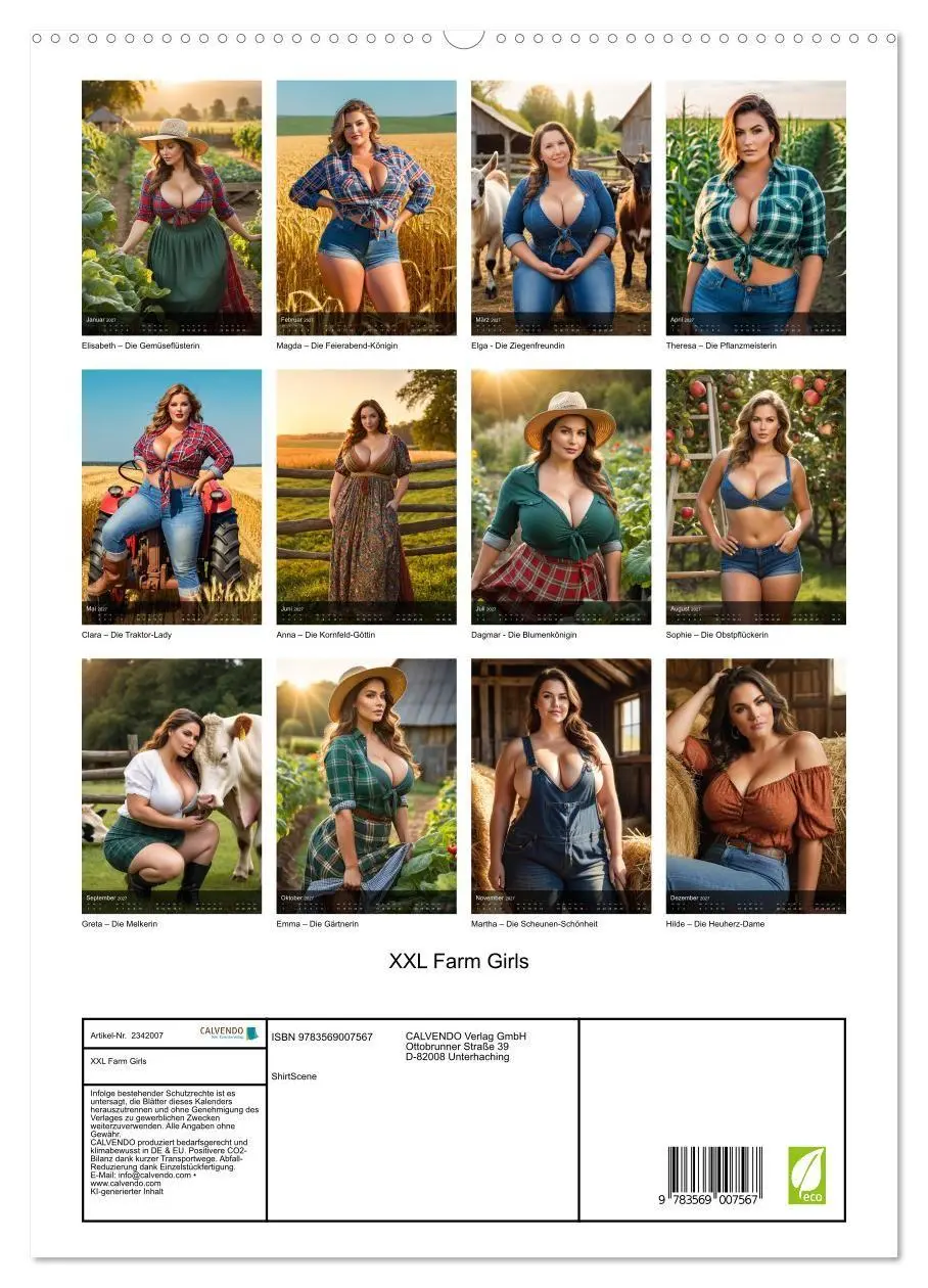 Bild: 9783569007567 | XXL Farm Girls (hochwertiger Premium Wandkalender 2027 DIN A2...