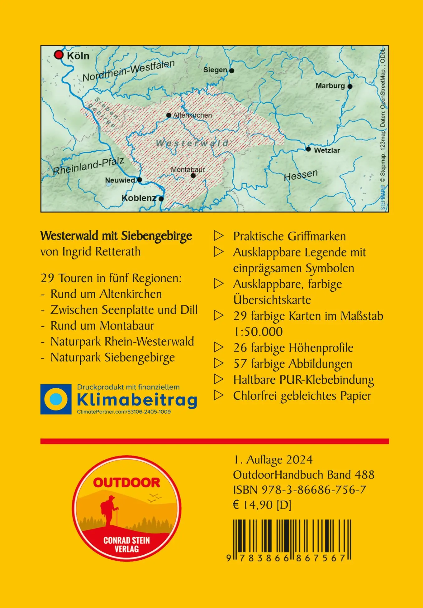 Rückseite: 9783866867567 | Westerwald mit Siebengebirge | Ingrid Retterath | Taschenbuch | 160 S.
