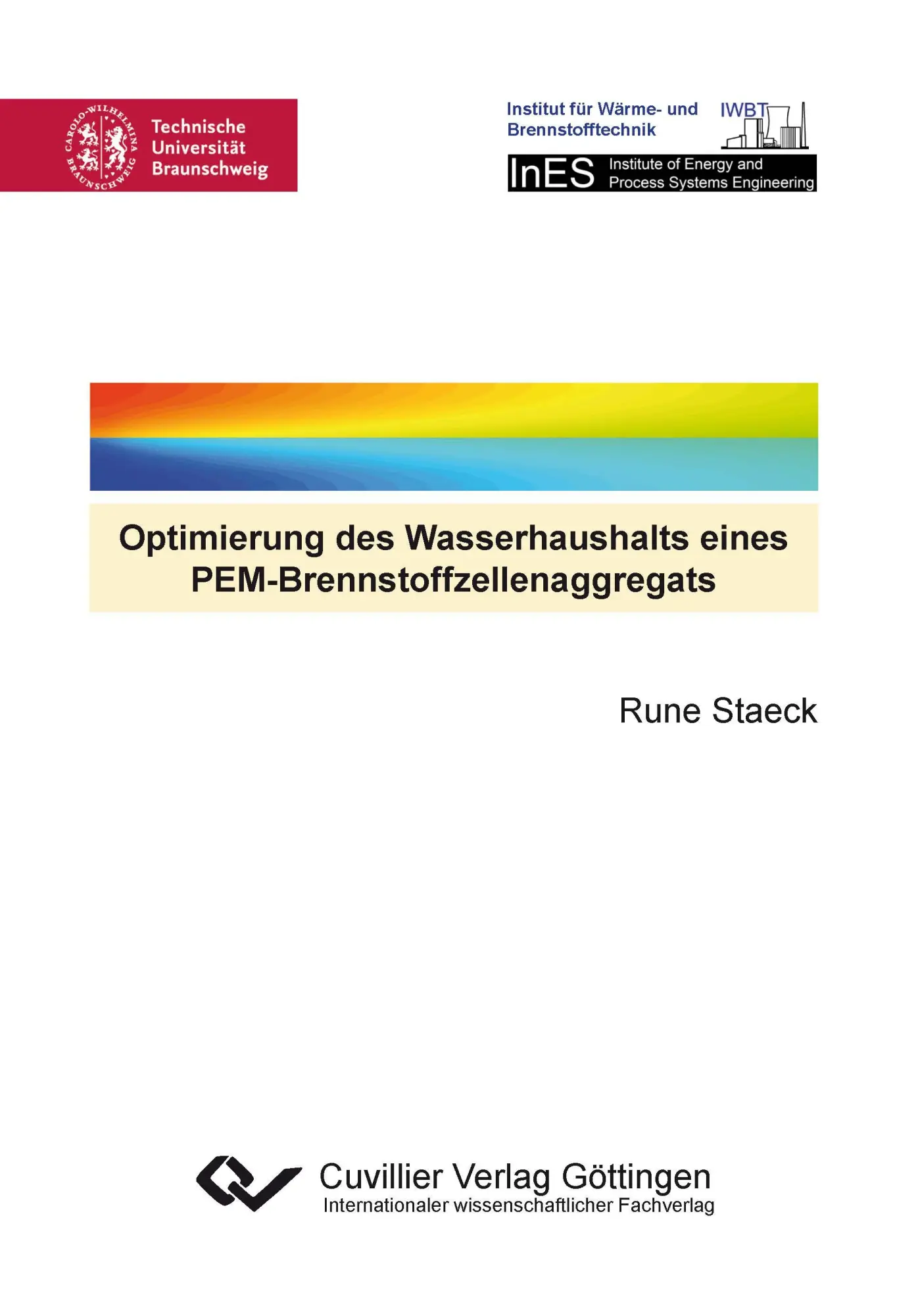 Cover: 9783954047567 | Optimierung des Wasserhaushalts eines PEM-Brennstoffzellenaggregats