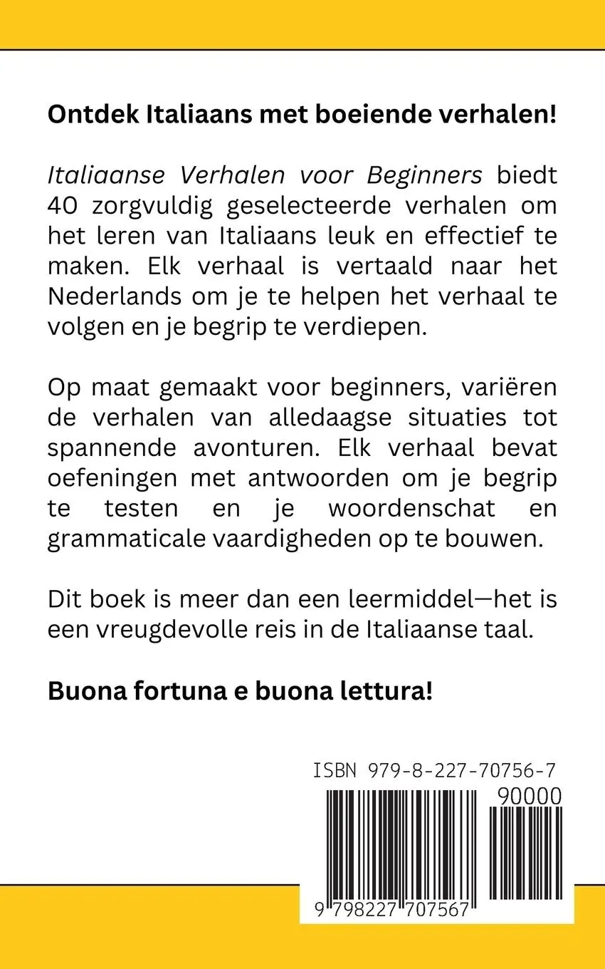 Rückseite: 9798227707567 | Korte Verhalen in Italiaans voor Beginners | Daria Galek | Taschenbuch