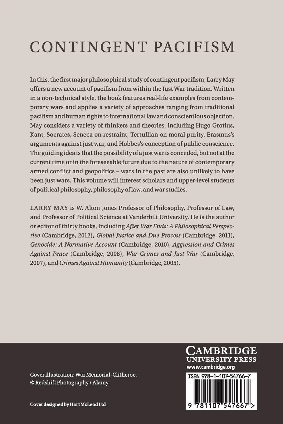 Rückseite: 9781107547667 | Contingent Pacifism | Larry May | Taschenbuch | Englisch | 2017
