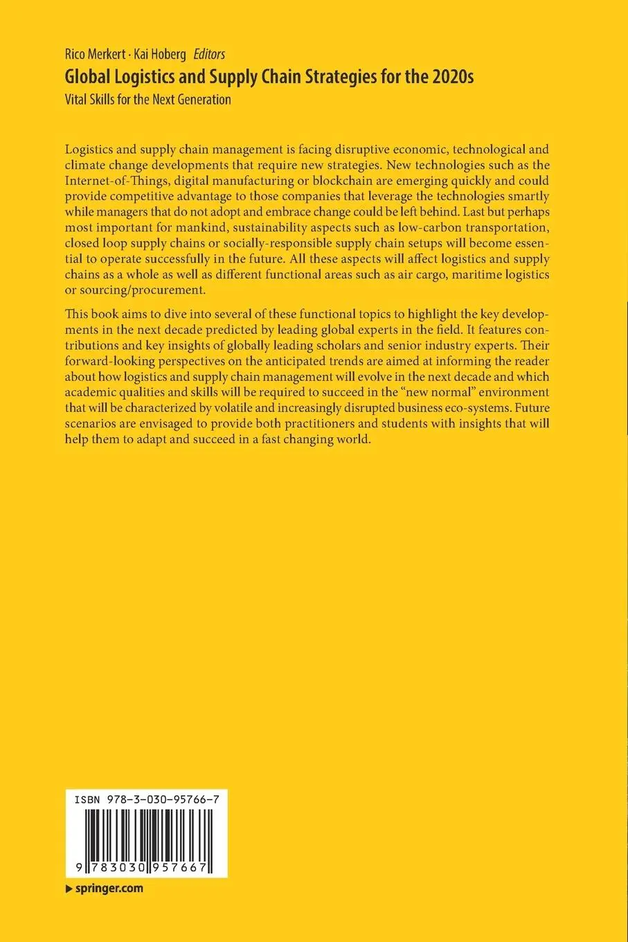 Rückseite: 9783030957667 | Global Logistics and Supply Chain Strategies for the 2020s | Buch