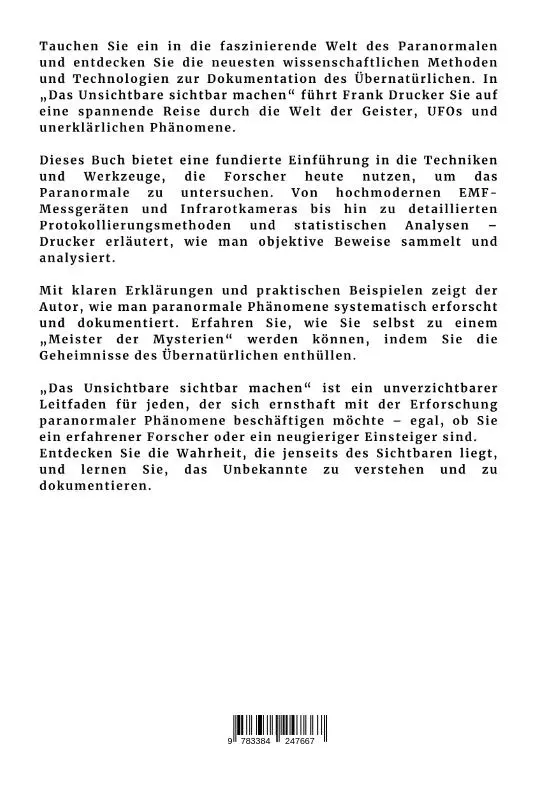 Rückseite: 9783384247667 | Das Unsichtbare sichtbar machen | Frank Drucker | Taschenbuch | 188 S.