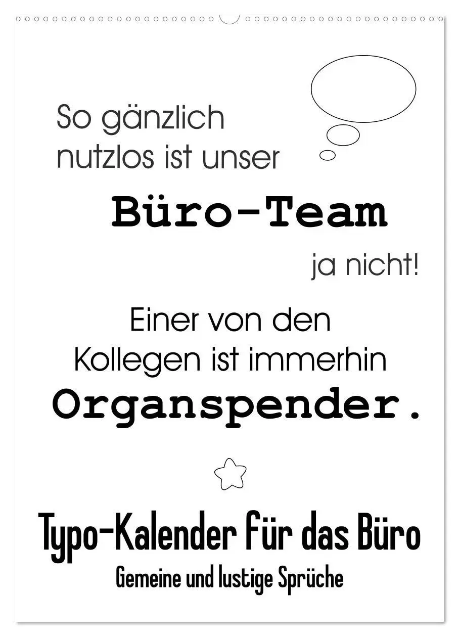 Cover: 9783516387667 | Typo-Kalender für das Büro. Gemeine und lustige Sprüche...