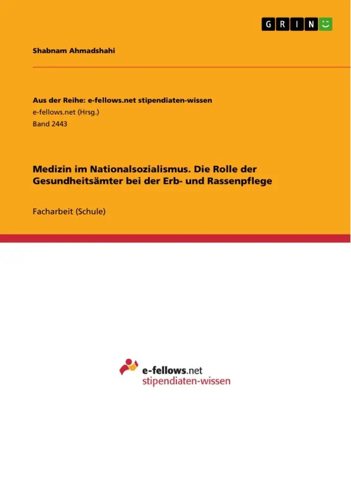 Cover: 9783668477667 | Medizin im Nationalsozialismus. Die Rolle der Gesundheitsämter bei...