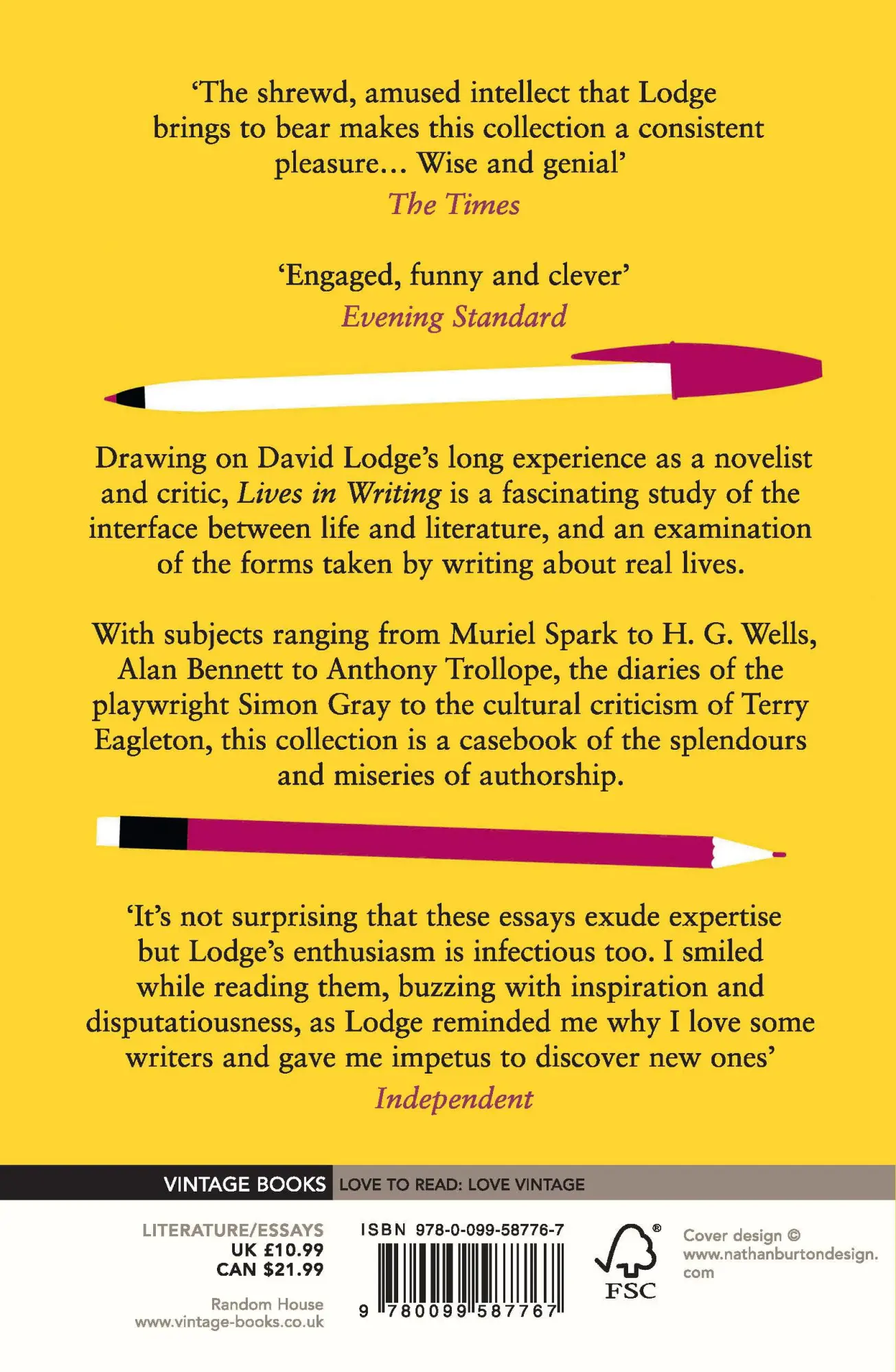 Rückseite: 9780099587767 | Lives in Writing | David Lodge | Taschenbuch | 260 S. | Englisch