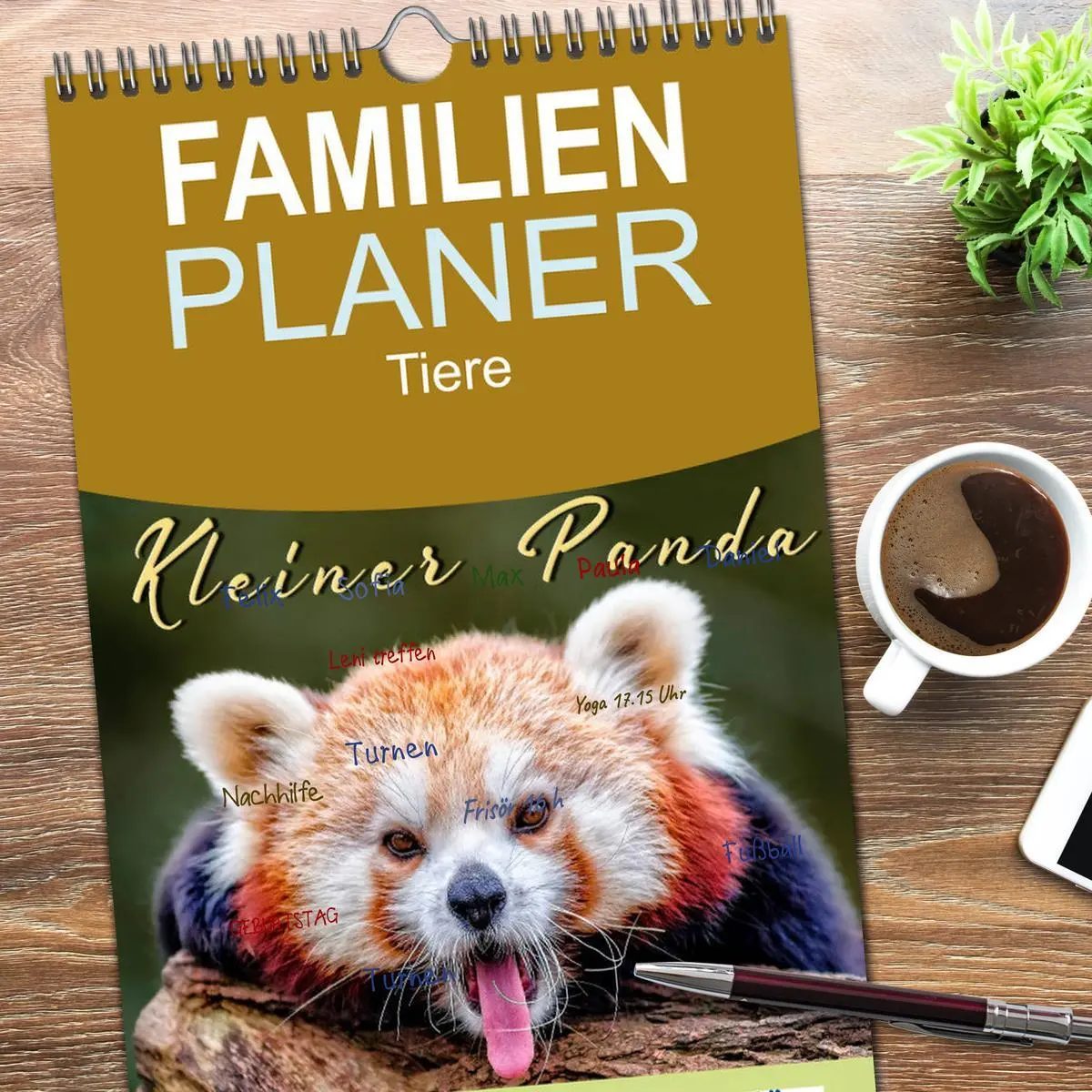 Bild: 9783516517767 | Familienplaner 2026 - Kleiner Panda mit 5 Spalten (Wandkalender, 21...