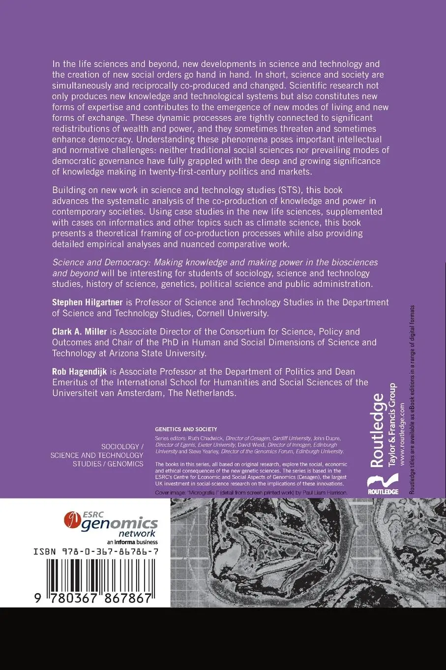 Rückseite: 9780367867867 | Science and Democracy | Stephen Hilgartner (u. a.) | Taschenbuch