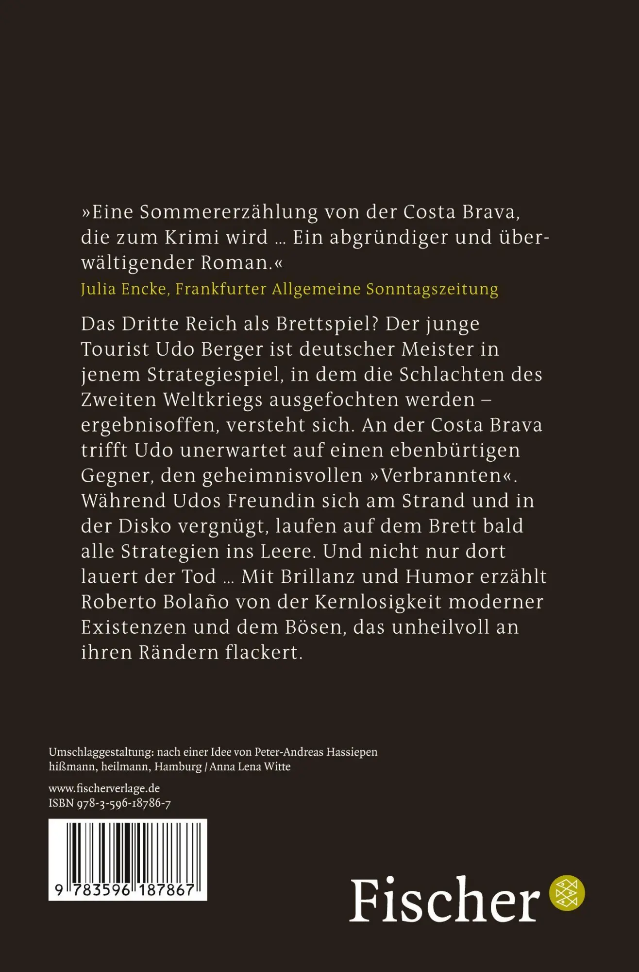 Rückseite: 9783596187867 | Das Dritte Reich | Roman | Roberto Bolaño | Taschenbuch | 320 S.