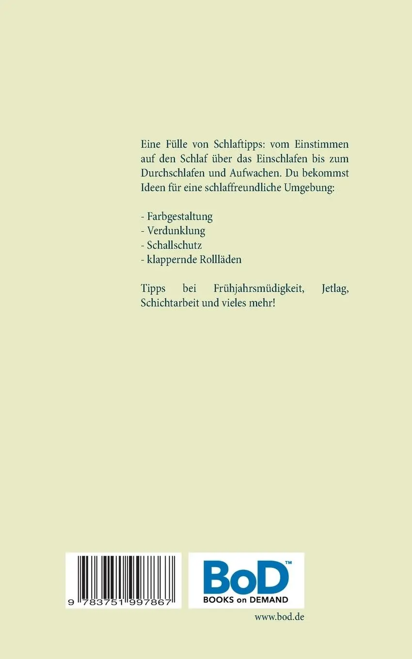 Rückseite: 9783751997867 | Schlaf-Ratgeber: leichte und wertvolle Tipps rund ums Schlafen | Lavao