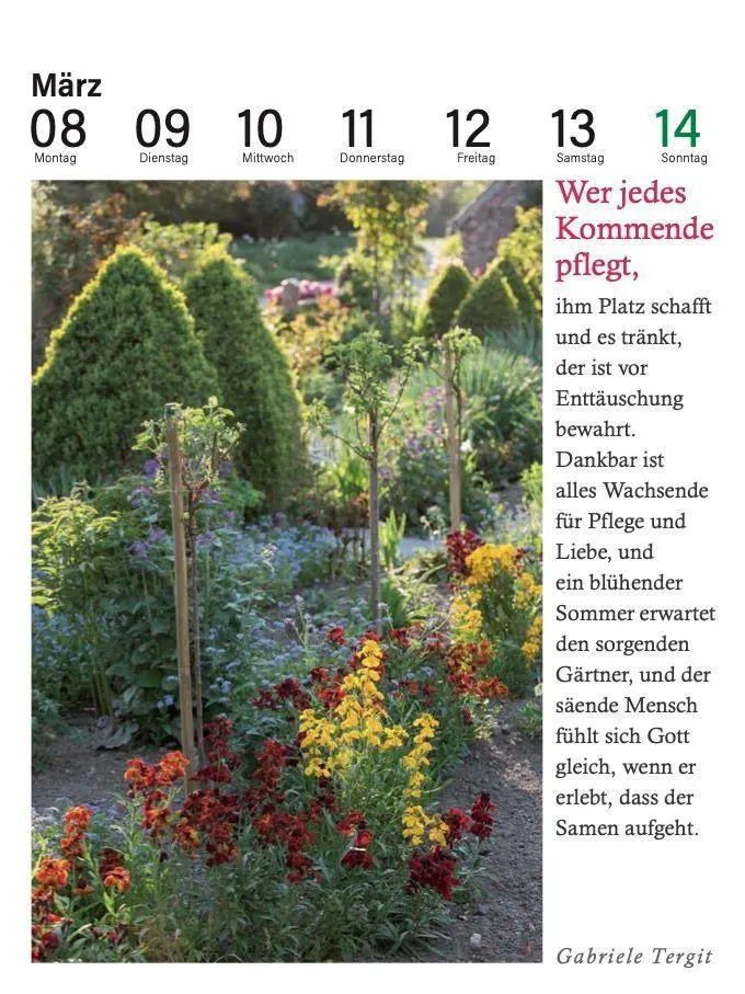 Bild: 9783895617867 | Der literarische Gartenkalender 2027 | Julia Bachstein | Kalender