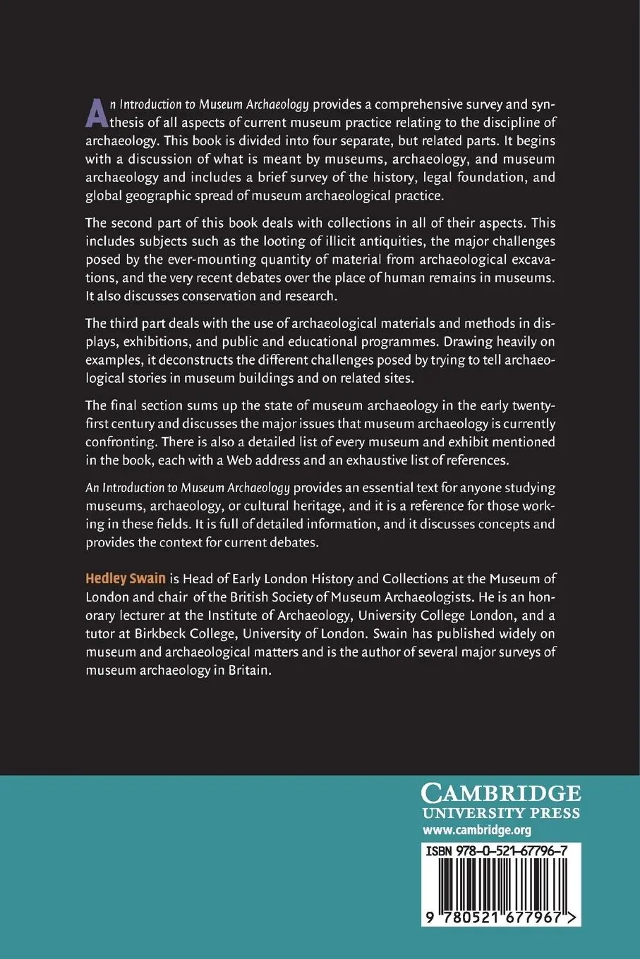Rückseite: 9780521677967 | An Intro to Museum Archaeology | Hedley Swain | Taschenbuch | Englisch