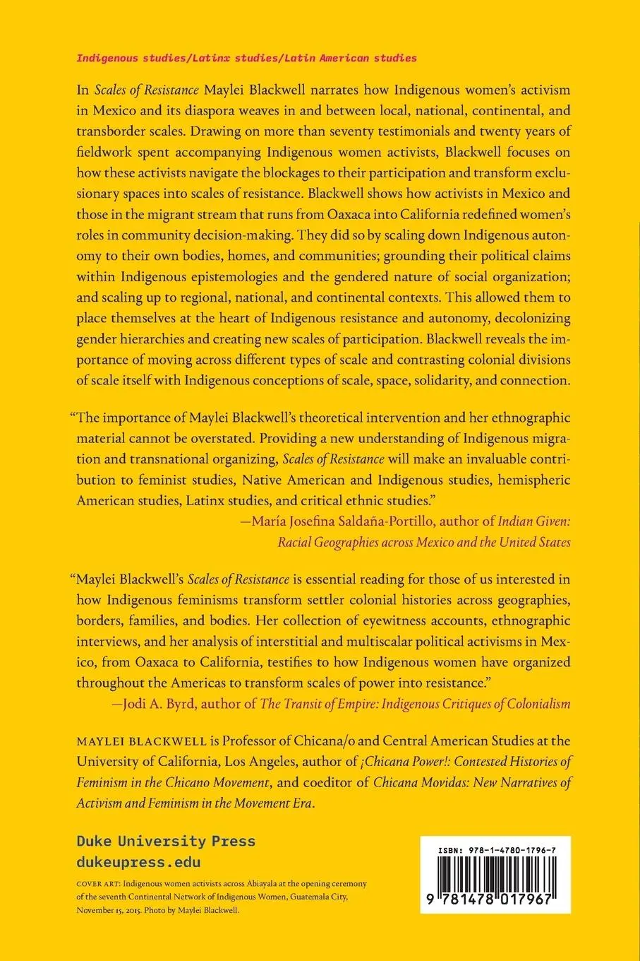 Rückseite: 9781478017967 | Scales of Resistance | Indigenous Women's Transborder Activism | Buch