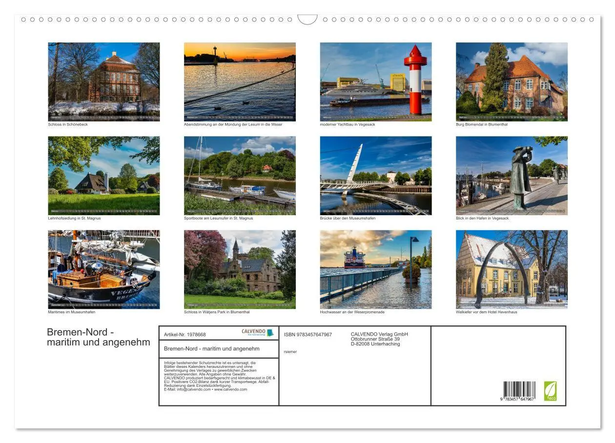 Bild: 9783457647967 | Bremen-Nord - maritim und angenehm (Wandkalender 2026 DIN A2 quer),...