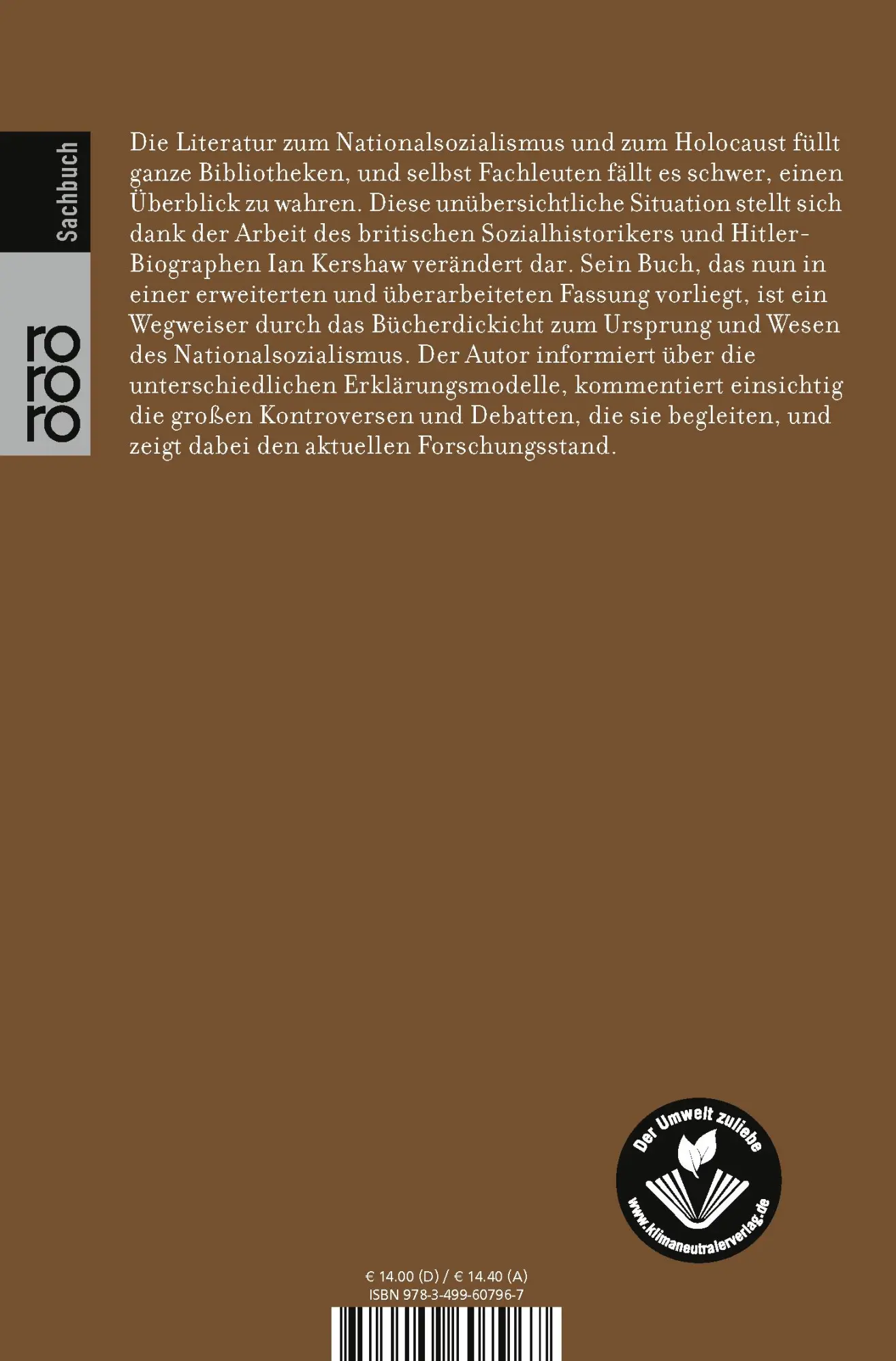 Rückseite: 9783499607967 | Der NS-Staat | Ian Kershaw | Taschenbuch | Sachbuch | 416 S. | Deutsch