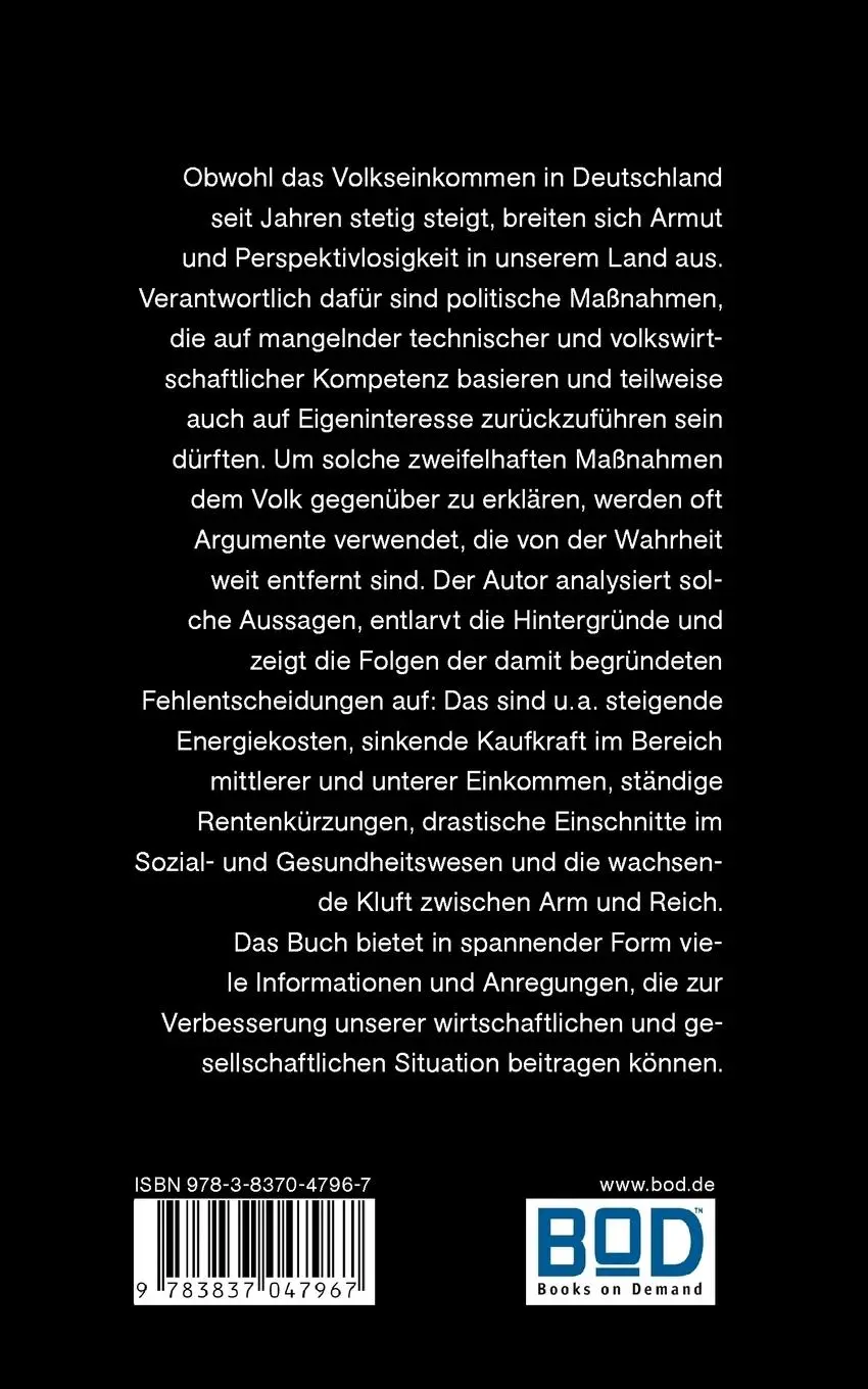 Rückseite: 9783837047967 | Schatten im Wirtschaftsparadies Deutschland | Bruno Itschner | Buch