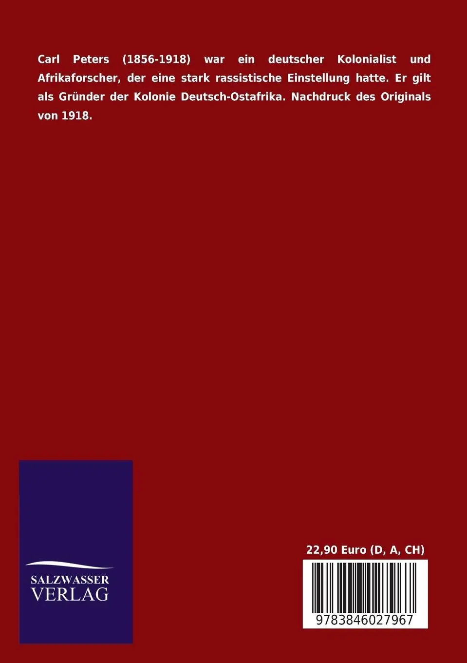 Rückseite: 9783846027967 | Lebenserinnerungen | Carl Peters | Taschenbuch | 168 S. | Deutsch