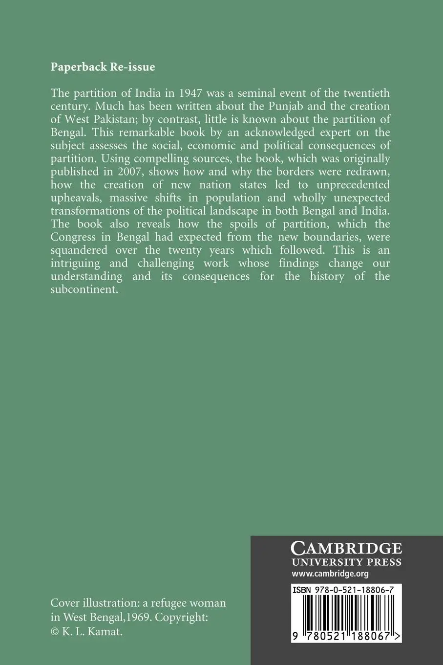 Rückseite: 9780521188067 | The Spoils of Partition | Bengal and India, 1947 1967 | Joya Chatterji