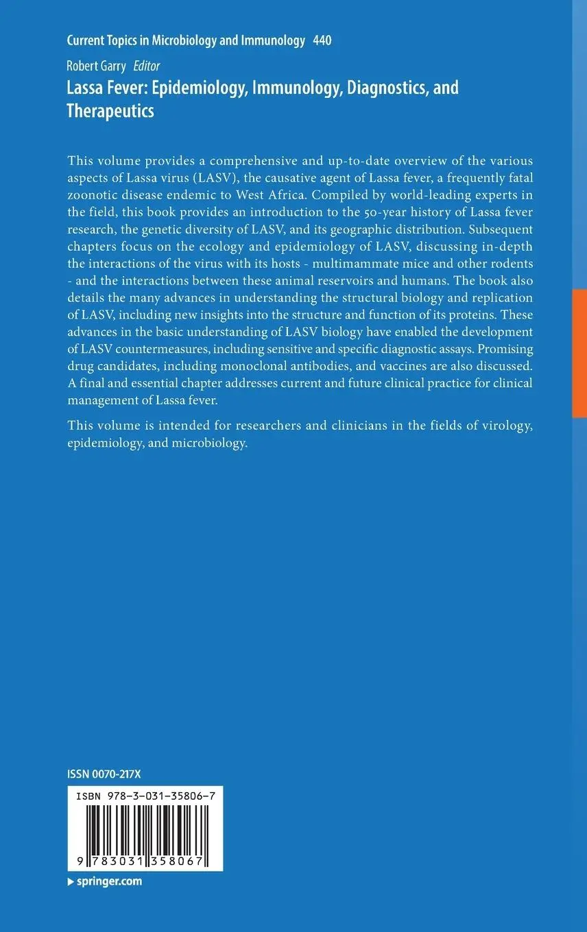 Rückseite: 9783031358067 | Lassa Fever: Epidemiology, Immunology, Diagnostics, and Therapeutics