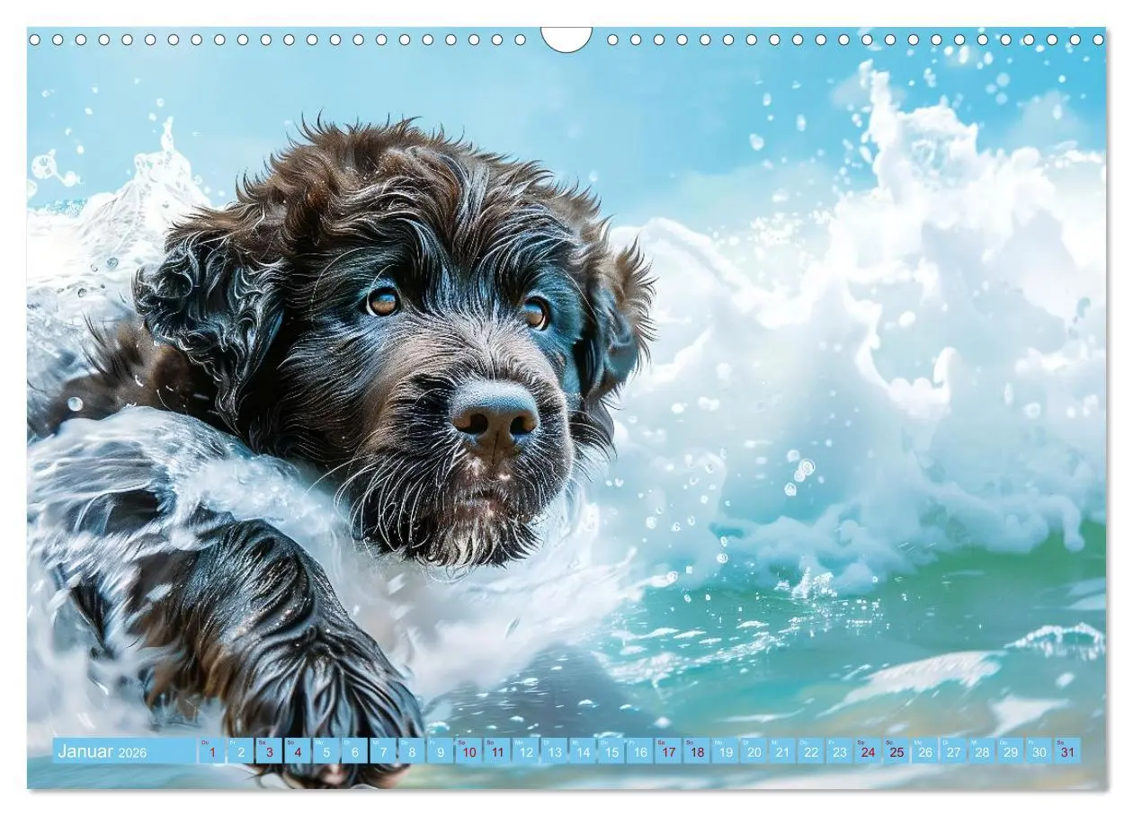 Bild: 9783457398067 | Hunde und Wasser (Wandkalender 2026 DIN A3 quer), CALVENDO...