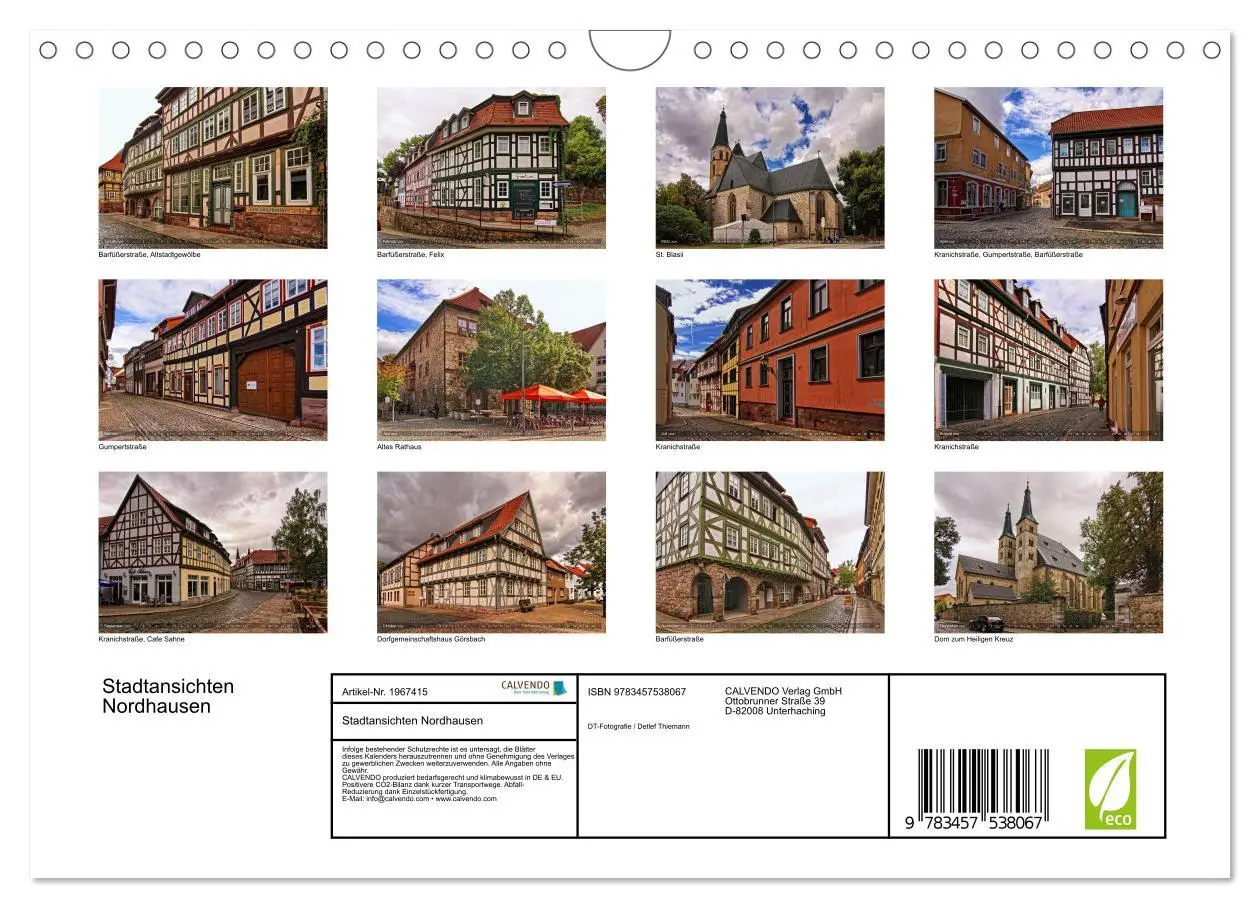 Bild: 9783457538067 | Stadtansichten Nordhausen (Wandkalender 2026 DIN A4 quer), CALVENDO...