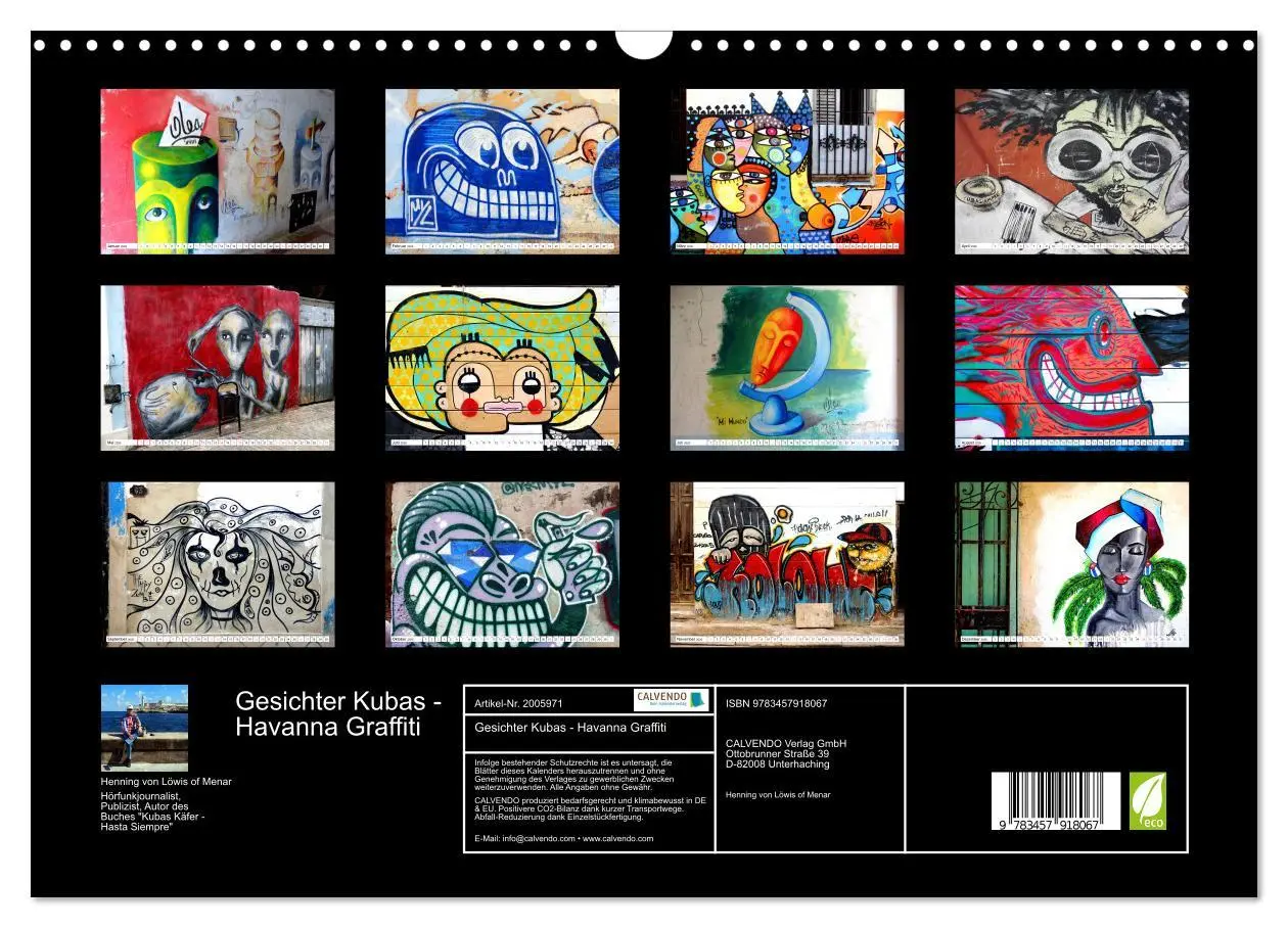 Bild: 9783457918067 | Gesichter Kubas - Havanna Graffiti (Wandkalender 2026 DIN A3 quer),...
