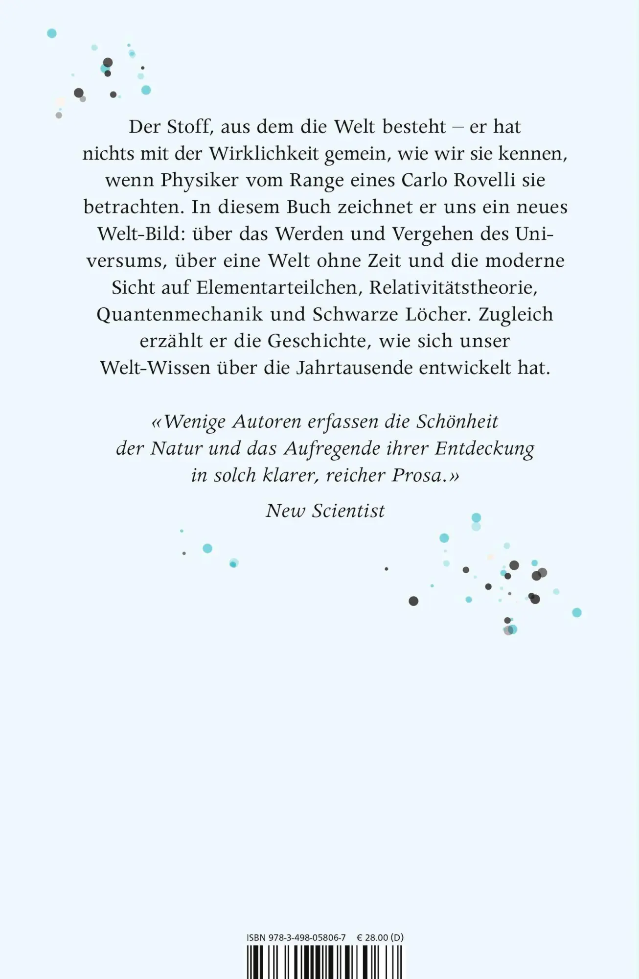 Rückseite: 9783498058067 | Die Wirklichkeit, die nicht so ist, wie sie scheint | Carlo Rovelli