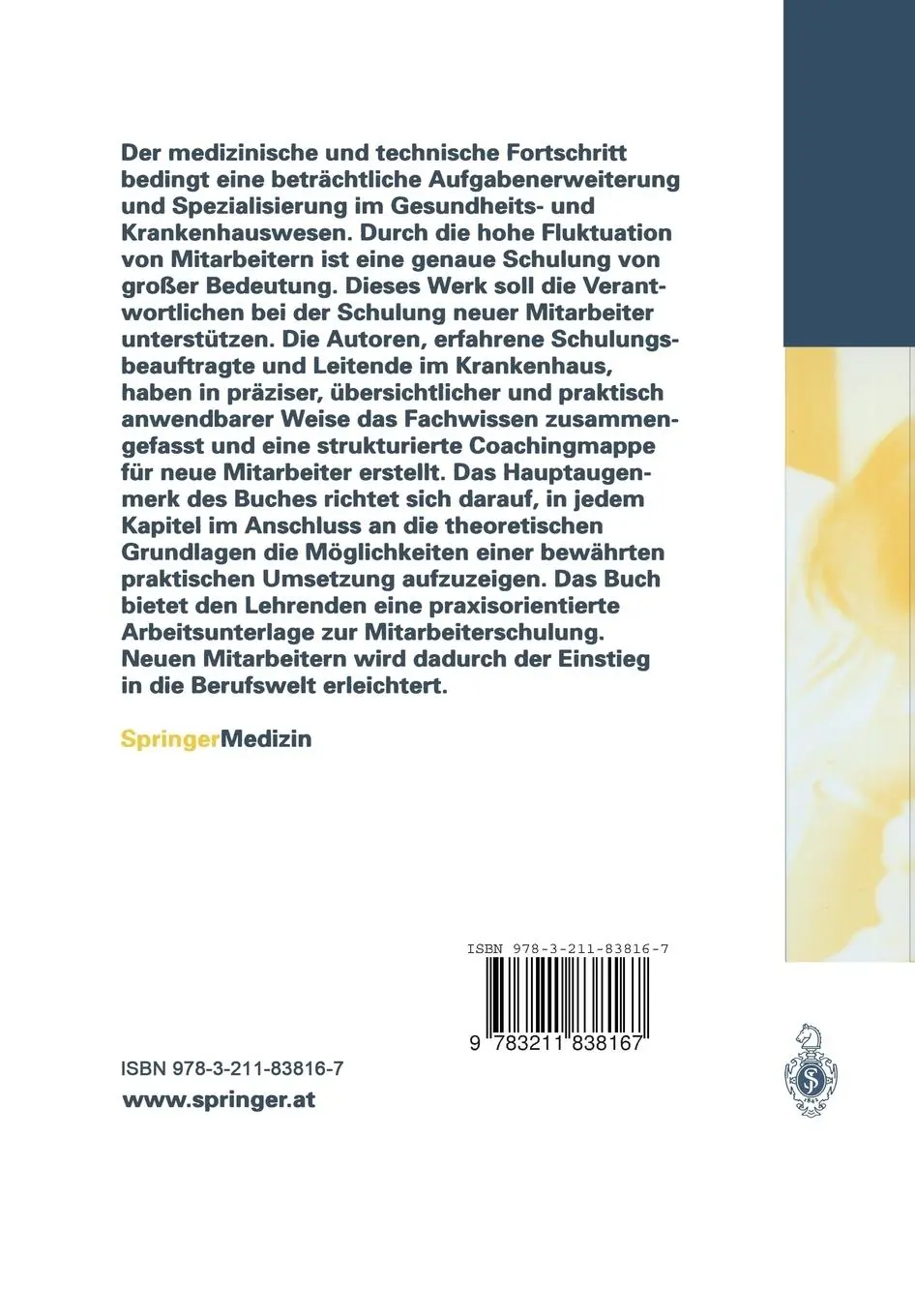 Rückseite: 9783211838167 | Schulung und Coaching in der Gesundheits- und Krankenpflege | Buch