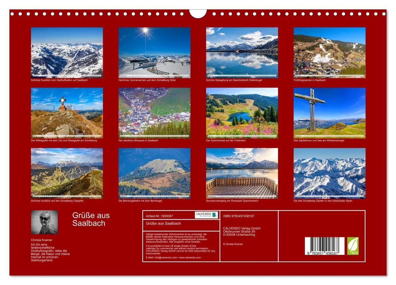Bild: 9783457458167 | Grüße aus Saalbach (Wandkalender 2026 DIN A3 quer), CALVENDO...
