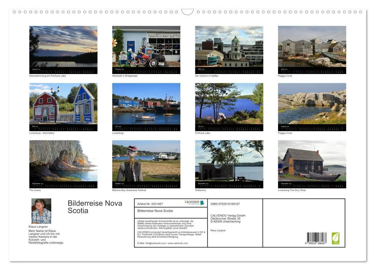 Bild: 9783516168167 | Bilderreise Nova Scotia (Wandkalender 2026 DIN A2 quer), CALVENDO...