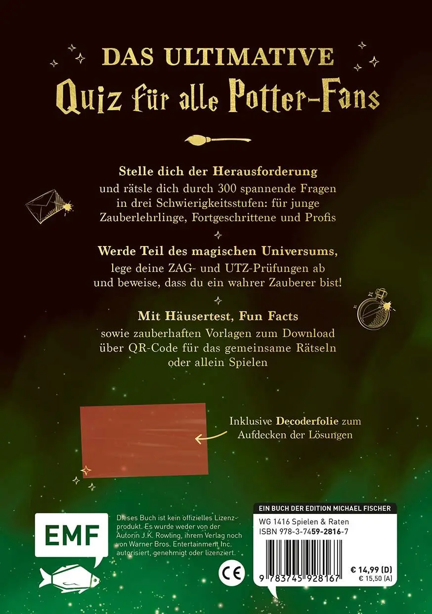 Rückseite: 9783745928167 | Das magische Quiz für Harry Potter-Fans | Janika Krichtel | Buch