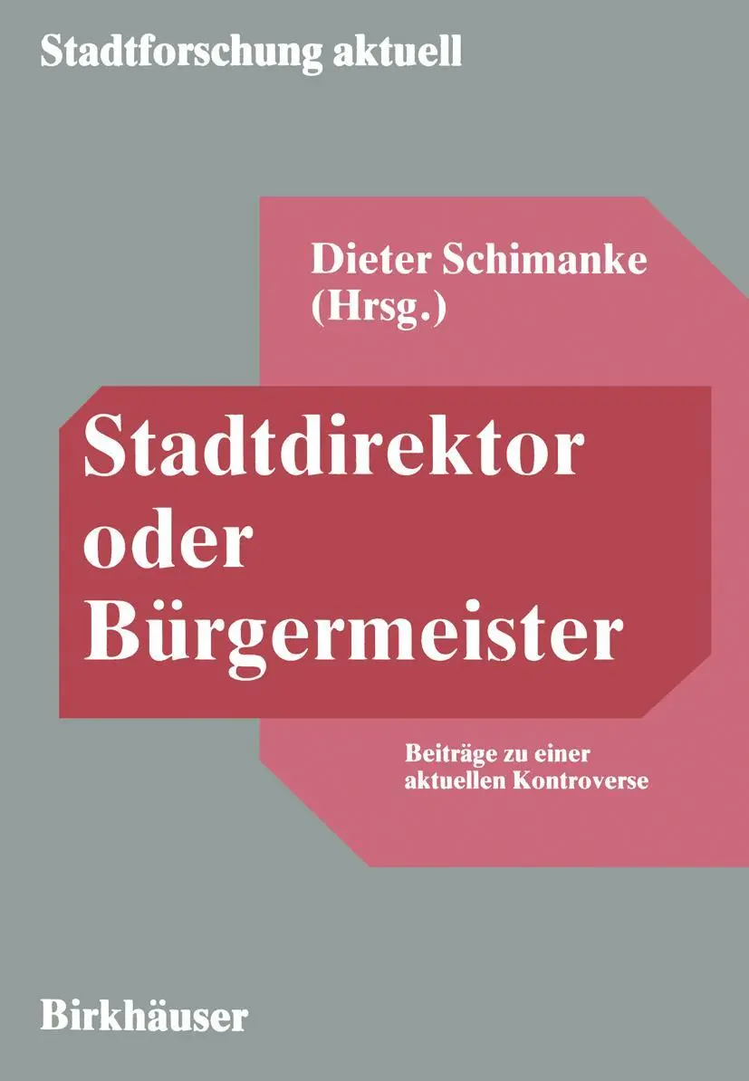 Cover: 9783810028167 | Stadtdirektor oder Bürgermeister | Dieter Schimanke | Taschenbuch