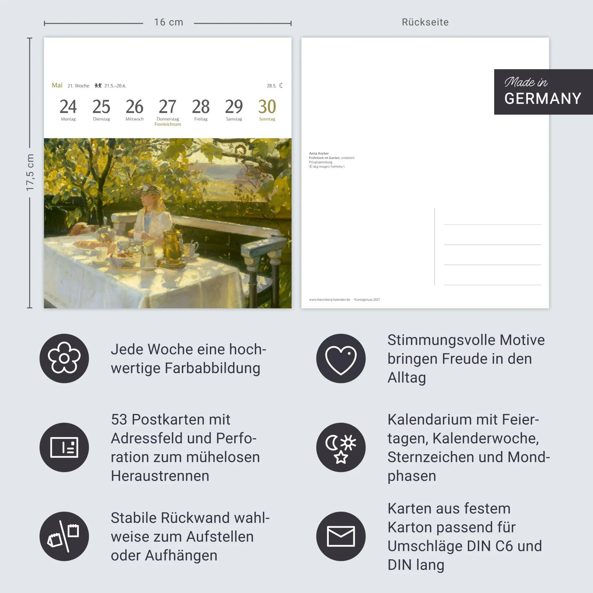 Bild: 9783840038167 | Kunstgenuss Postkartenkalender 2027 - Kalender mit 53 Kunstpostkarten