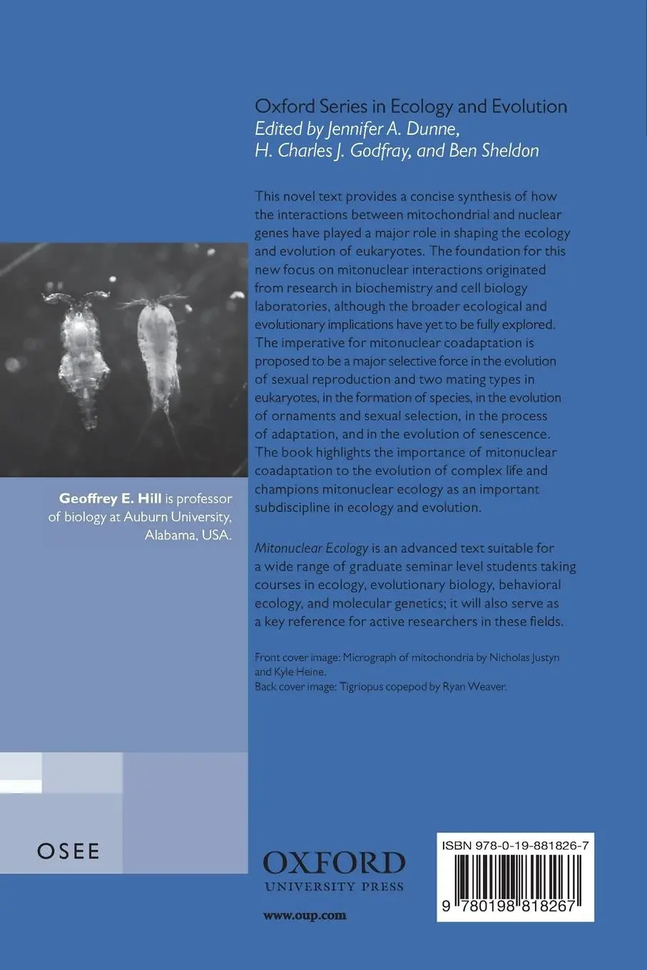 Rückseite: 9780198818267 | Mitonuclear Ecology | Geoffrey E. Hill | Taschenbuch | Englisch | 2019