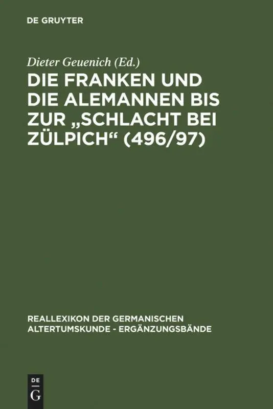 Cover: 9783110158267 | Die Franken und die Alemannen bis zur "Schlacht bei Zülpich" (496/97)