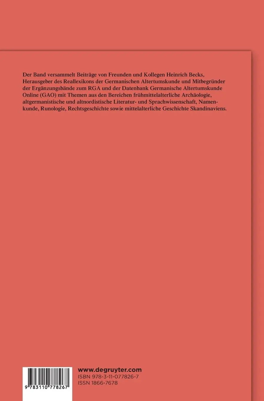 Rückseite: 9783110778267 | Germanisches Altertum und Europäisches Mittelalter | Heizmann (u. a.)