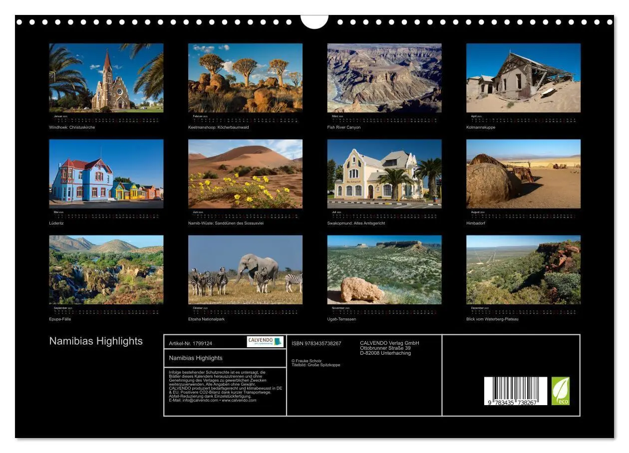 Bild: 9783435738267 | Namibias Highlights (Wandkalender 2025 DIN A3 quer), CALVENDO...