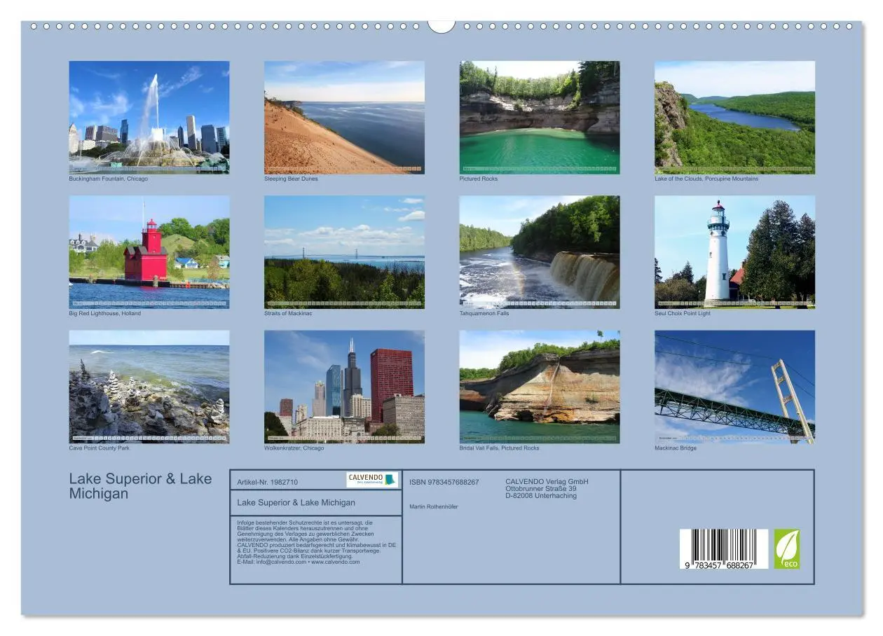 Bild: 9783457688267 | Lake Superior &amp; Lake Michigan (hochwertiger Premium Wandkalender...