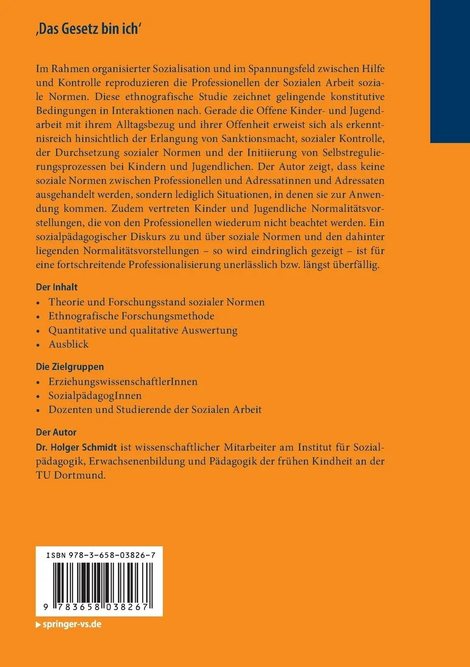 Rückseite: 9783658038267 | 'Das Gesetz bin ich' | Holger Schmidt | Taschenbuch | viii | Deutsch
