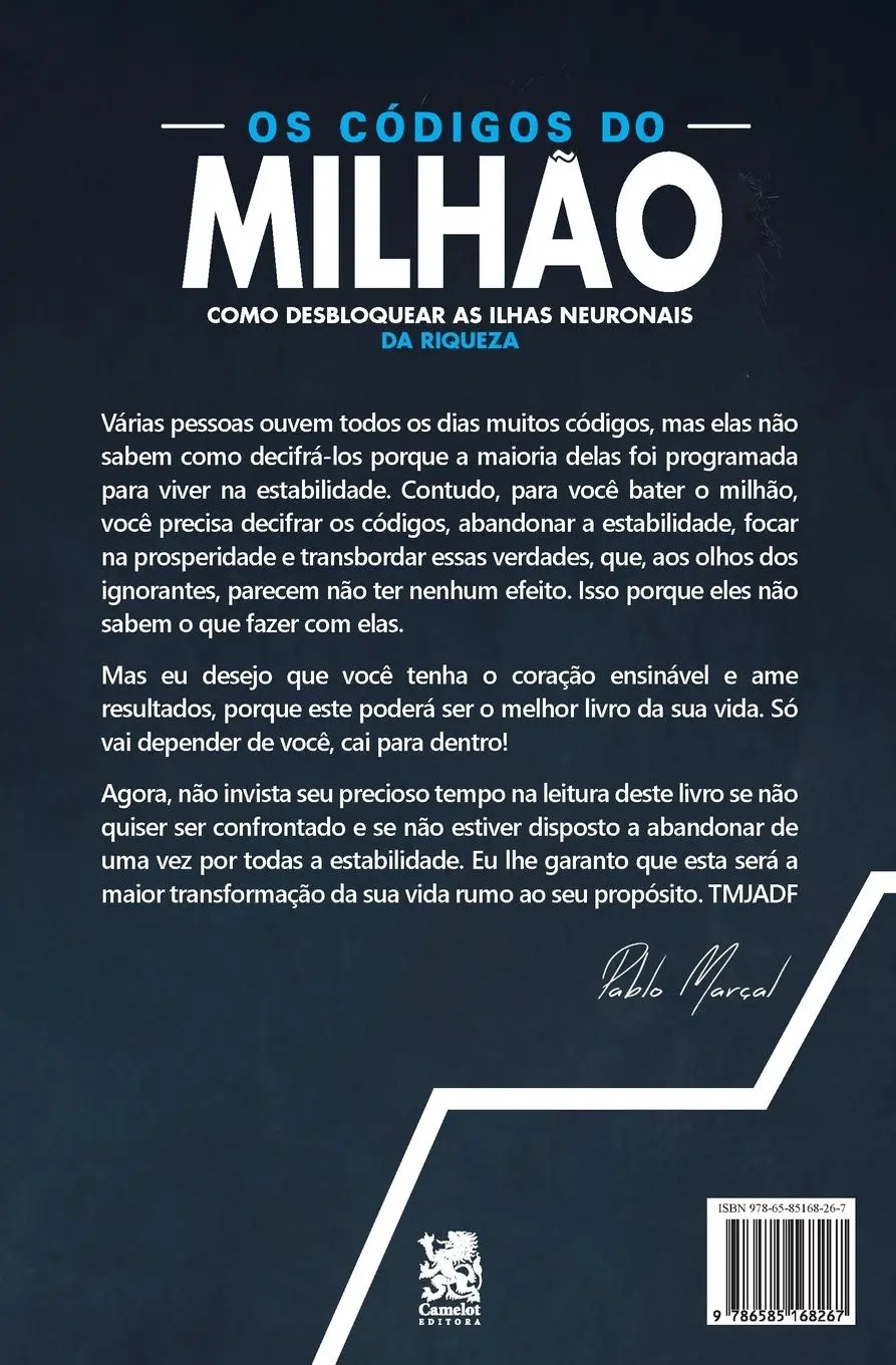 Rückseite: 9786585168267 | Os Códigos do Milhão - Pablo Marçal | Pablo Marçal | Taschenbuch