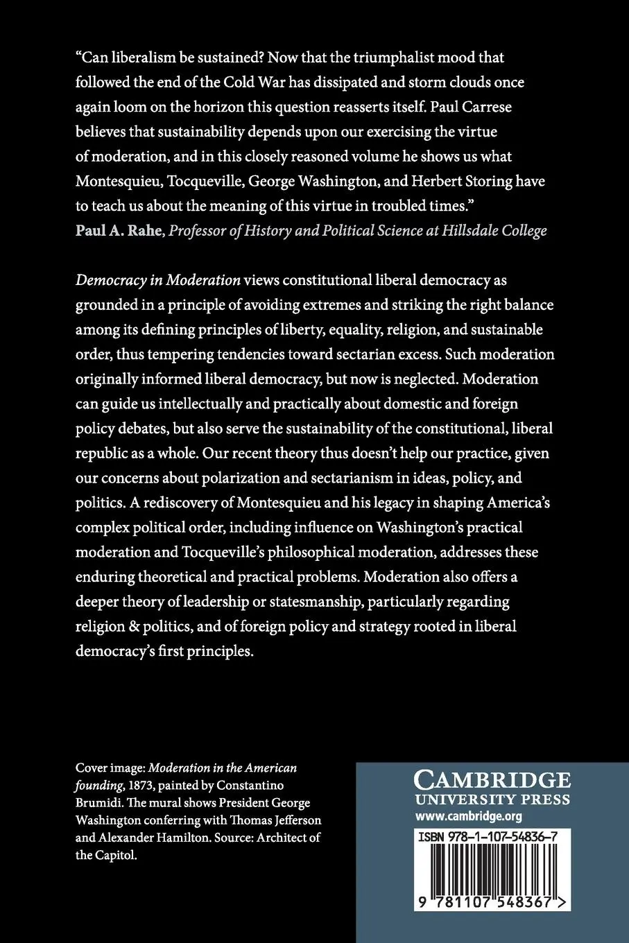 Rückseite: 9781107548367 | Democracy in Moderation | Paul O. Carrese | Taschenbuch | Englisch