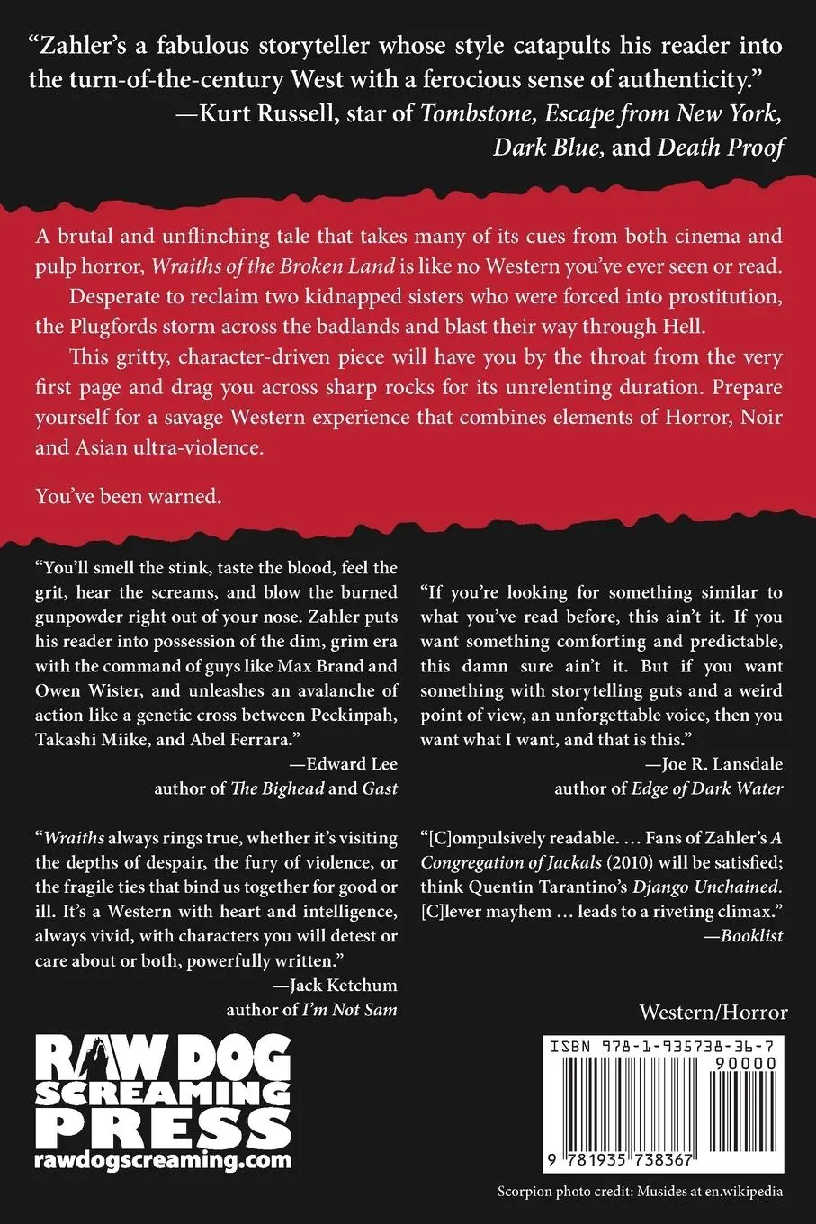 Rückseite: 9781935738367 | Wraiths of the Broken Land | S. Craig Zahler | Taschenbuch | Englisch