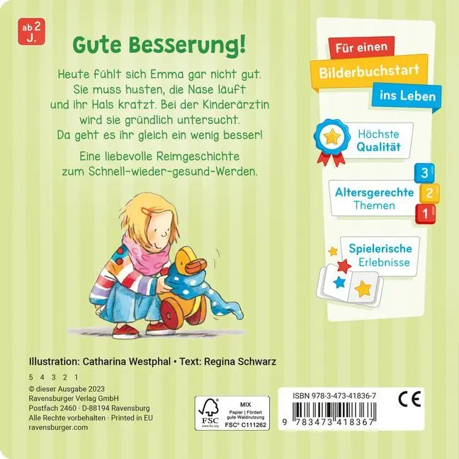 Bild: 9783473418367 | Bald bist du wieder gesund | Regina Schwarz | Buch | 16 S. | Deutsch