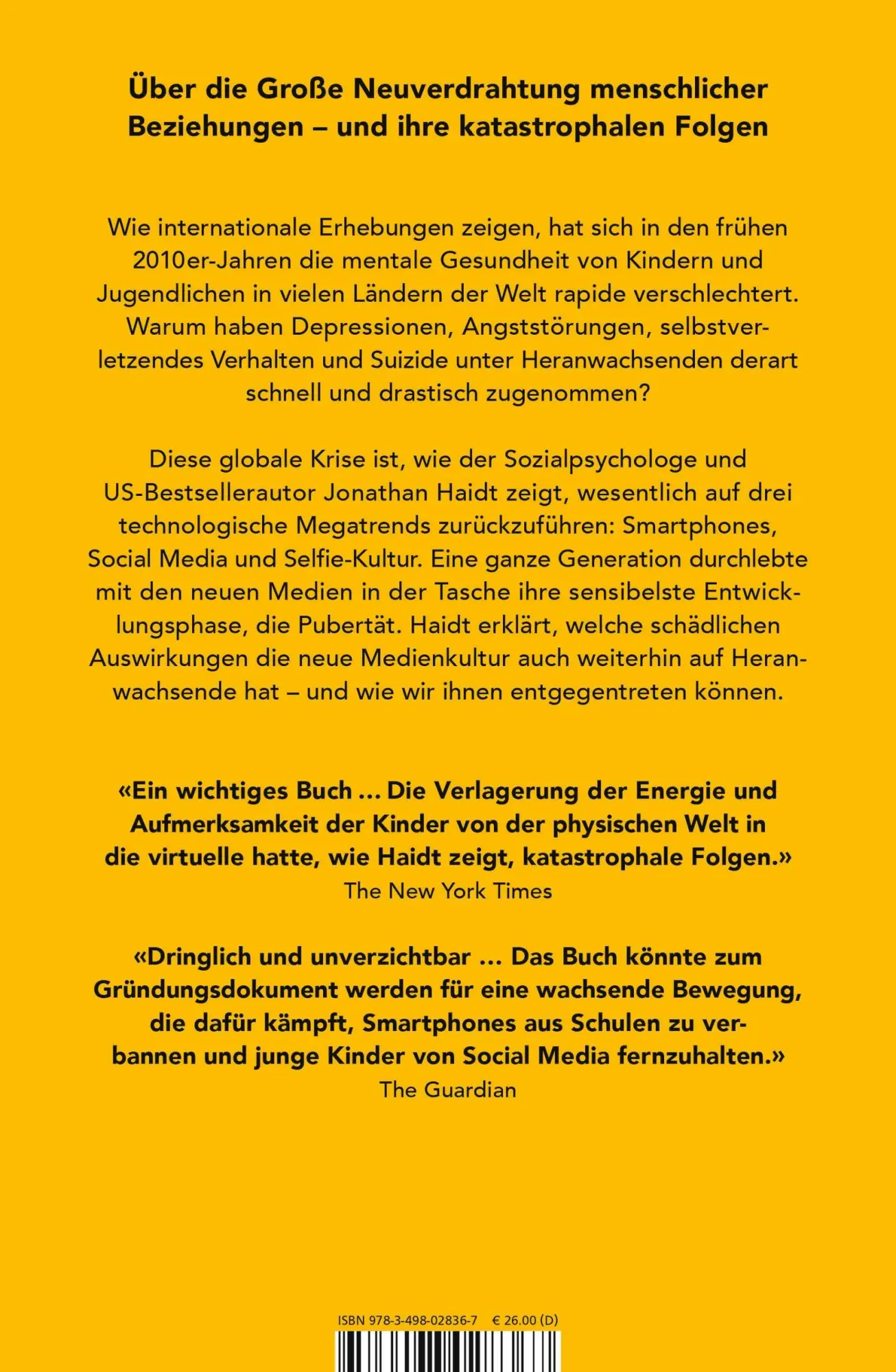 Rückseite: 9783498028367 | Generation Angst | Jonathan Haidt | Buch | 448 S. | Deutsch | 2024