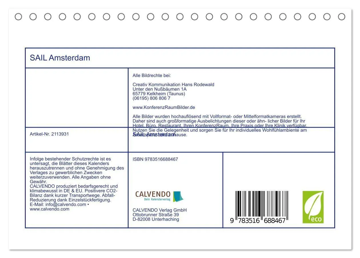 Bild: 9783516688467 | SAIL Amsterdam (Tischkalender 2026 DIN A5 quer), CALVENDO...