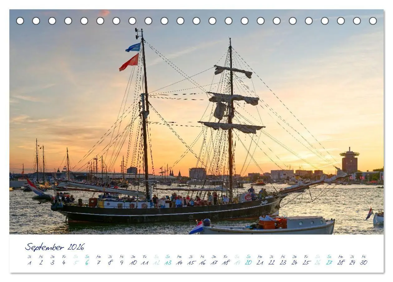 Bild: 9783516688467 | SAIL Amsterdam (Tischkalender 2026 DIN A5 quer), CALVENDO...