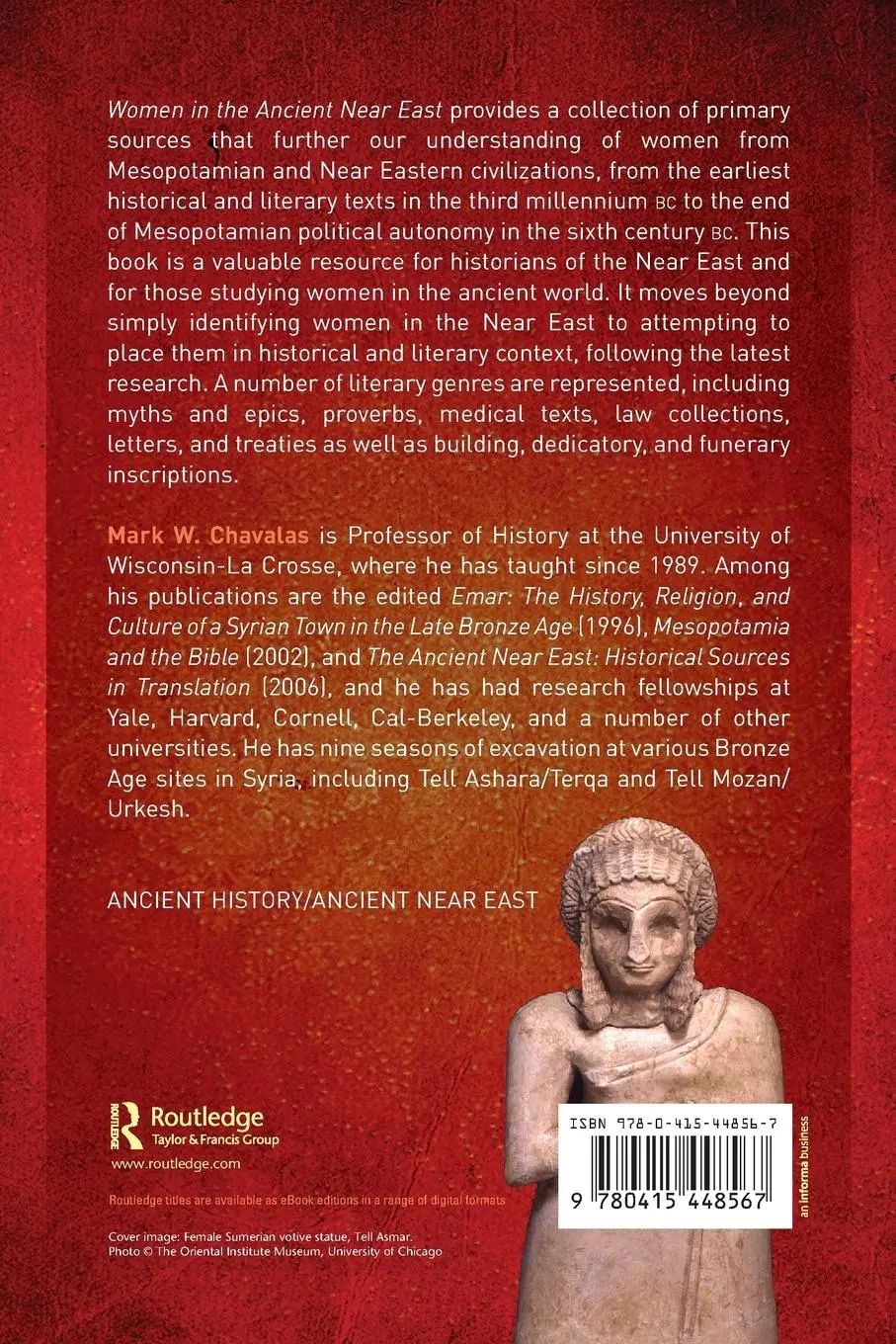 Rückseite: 9780415448567 | Women in the Ancient Near East | A Sourcebook | Mark Chavalas | Buch
