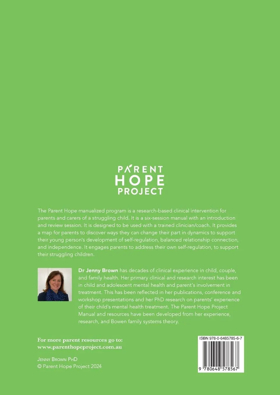 Rückseite: 9780648578567 | Parent Hope Project | Parent Manual | Jenny Brown | Taschenbuch | 2024