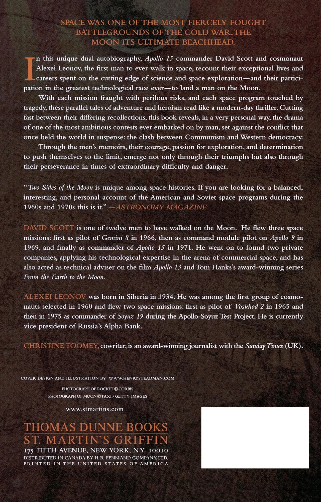 Rückseite: 9780312308667 | Two Sides of the Moon | Our Story of the Cold War Space Race | Buch